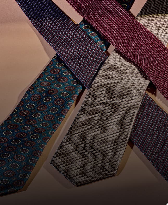 Neckties displayed for a menswear accessories collection.