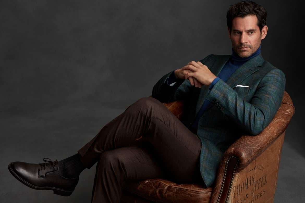 Bespoke sport jacket styled with tailored menswear.