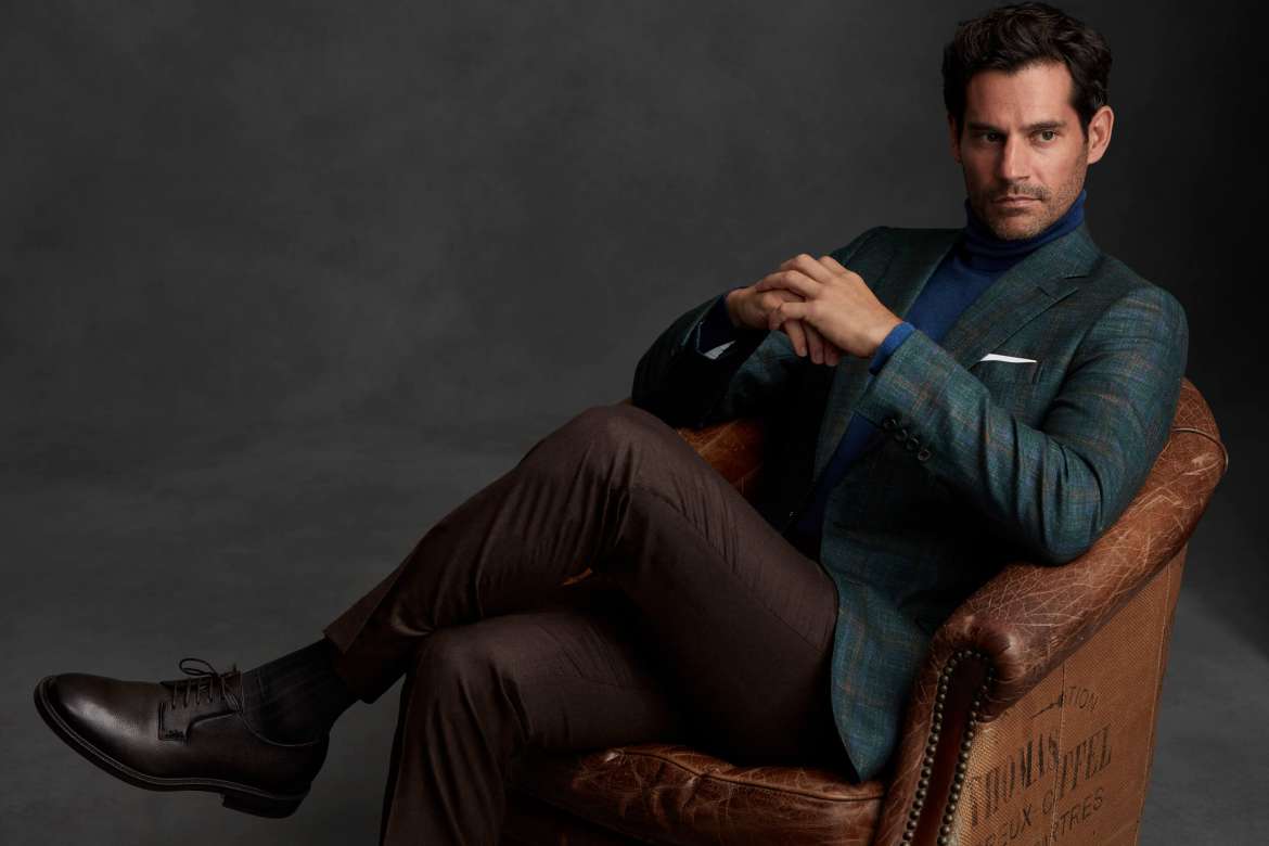 Bespoke sport jacket styled with tailored menswear.