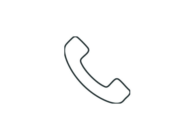 Minimal line icon of a phone handset.